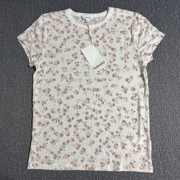 Splendid Women’s Candice Floral Linen Blend Tee - Picture 5 of 14